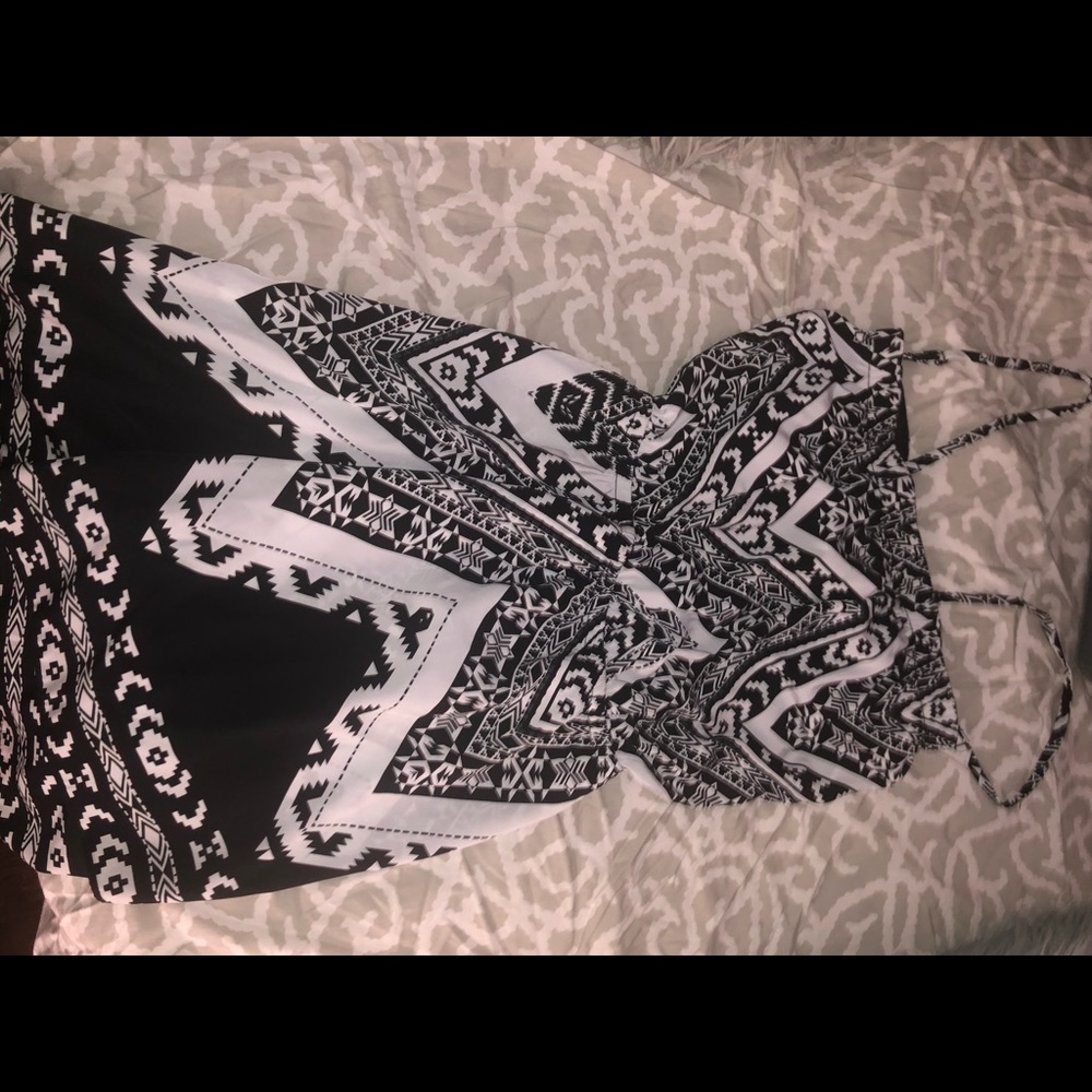 Black and White mid length dress
